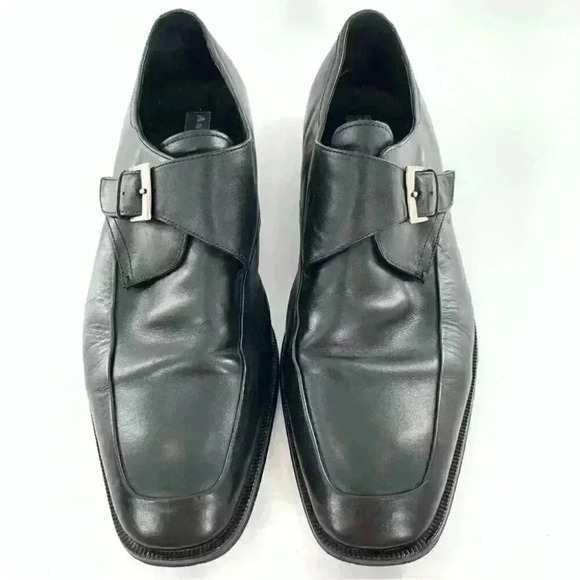 Ashton Gray mens dress shoes size 11 black leather monk strap main image 7